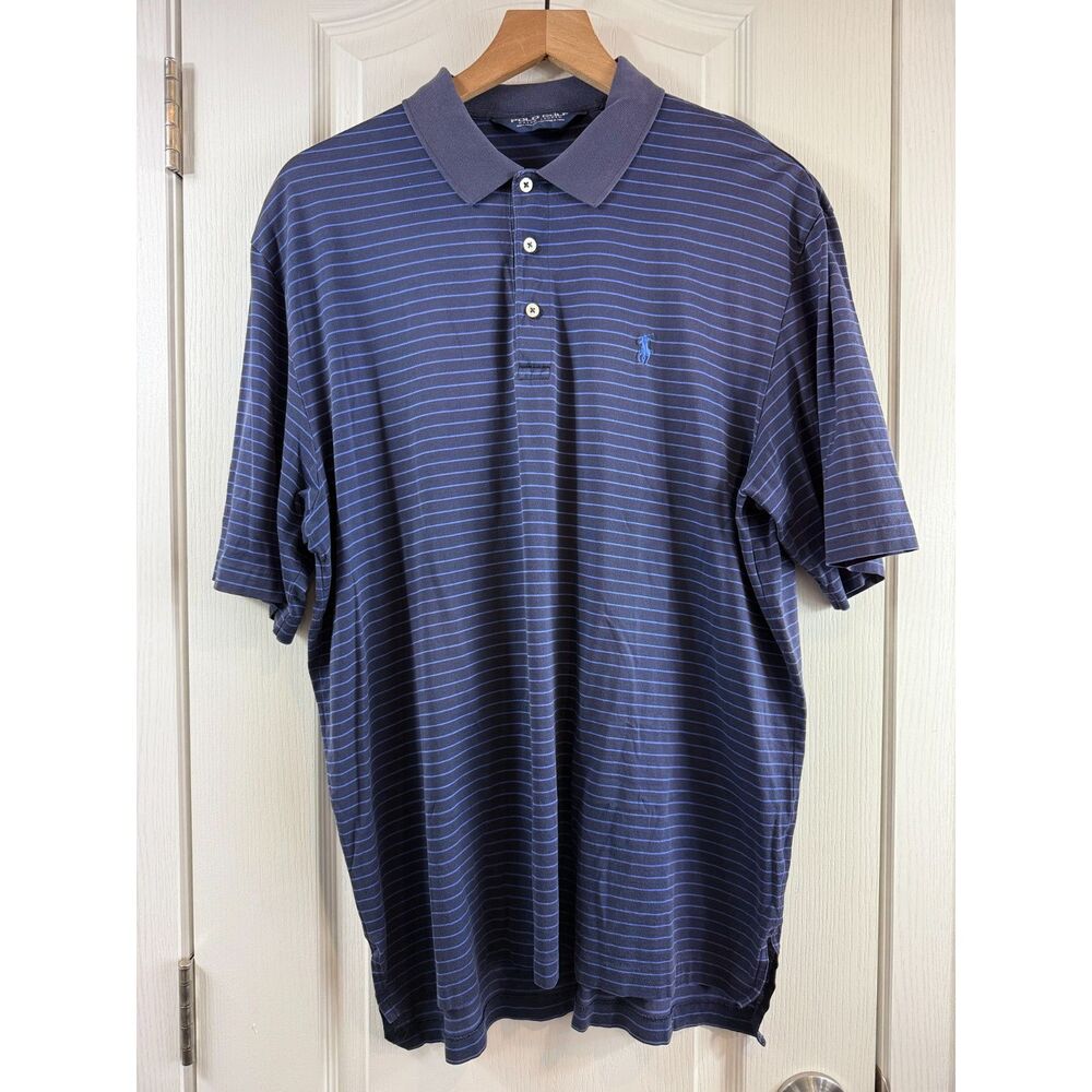 Ralph Lauren Polo Golf Pima Cotton Navy Blue Polo Shirt - Size L - ***FLAWS***